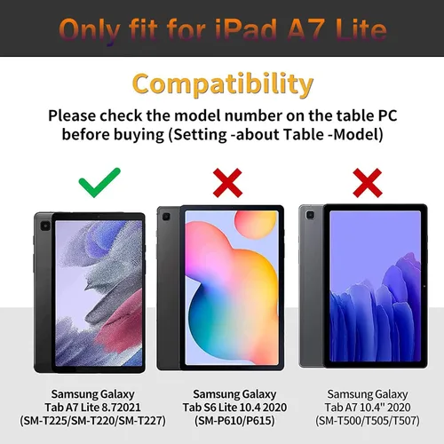 Miniatura 7 de Funda y posavasos para Samsung Galaxy Tab A7 Lite 2021, soporte ajustable a prueba de golpes para Samsung Tab A7 Lite de 8.7 pulgadas