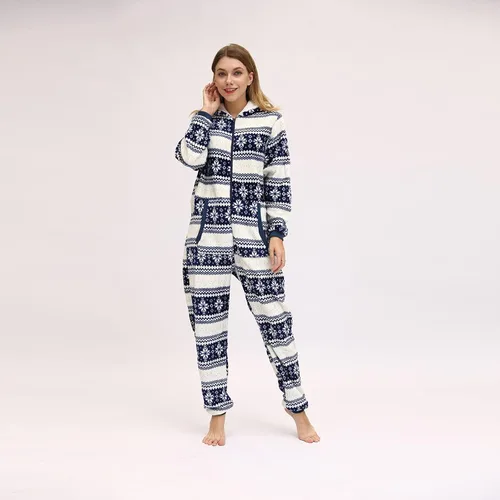 Miniatura 5 de Pijama de Navidad para mujer, ultra cómodo, para descansar, peludo 654321, mameluco con capucha, ropa de dormir para el hogar