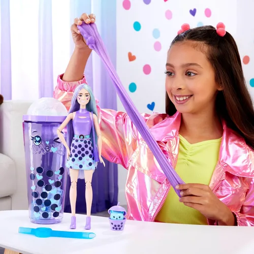 Miniatura 2 de Muñeca Barbie Pop Reveal y Accesorios, Serie Bubble Tea con Mascota, 8 Sorpresas Incluyen Cambio de Color, Taza con Almacenamiento