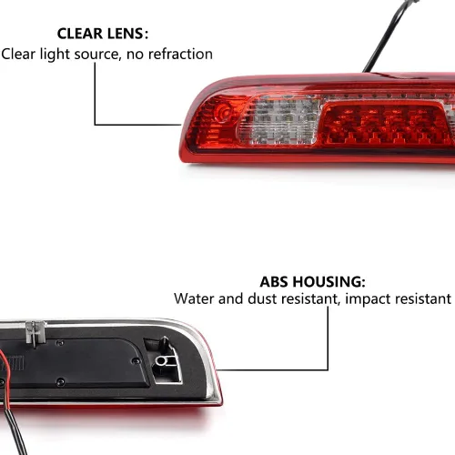 Miniatura 7 de PIT66 3ª luz de freno LED, compatible con Chevy Silverado/GMC Sierra 1500 2500HD 3500HD 14-18, lámpara de parada de estacionamiento de montaje alto