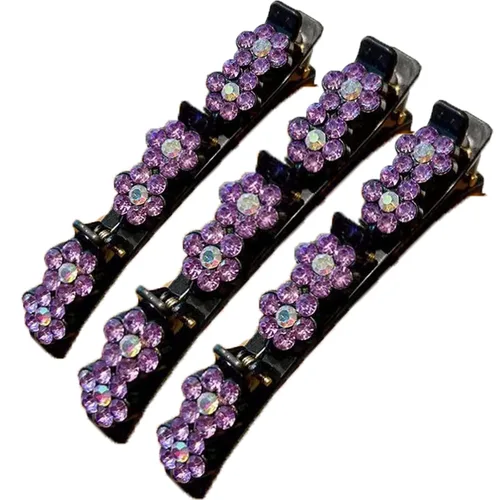Miniatura 12 de 3 piezas de banda de doble capa, diadema trenzada, horquilla de cocodrilo, pinzas para el cabello, flequillo mágico, horquilla para el cabello