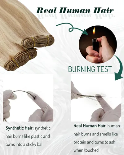Miniatura 3 de RUNATURE Extensiones de cabello humano rubio con trama para coser, para mujer, añade volumen al cabello, 12 pulgadas, 2.47 onzas (2.47 oz), reflejos