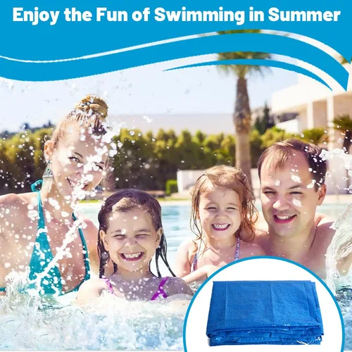 Miniatura 8 de sportuli Cubierta solar redonda para piscina, duradera a prueba de polvo y lluvia para piscinas inflables familiares (8 pies)