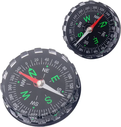 Miniatura 5 de Brújula de 1.7 pulgadas, tamaño de bolsillo, equipo de supervivencia para senderismo, navegación precisa de 360 grados para mochileros y entusiastas
