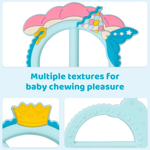 Miniatura 4 de SHARE&CARE - Mordedor de sirena para bebés, juguete de dentición de silicona, regalo para mujer, para mamá, esposa, ella, juguete masticable