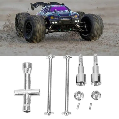 Miniatura 7 de Eje de transmisión trasero, juego de eje de hueso de perro de acero duradero para autos RC a escala 1/16, carreras todoterreno y mantenimiento