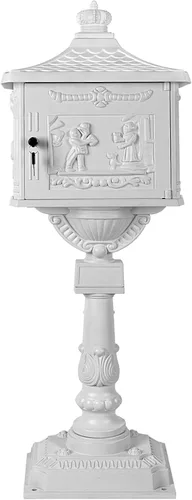 Miniatura 3 de Buzón de correo de aluminio fundido Polar Aurora, seguro, resistente, Blanco
