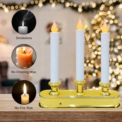 Miniatura 3 de Velas de ventana operadas por batería SUNSGNE, velas de ventana sin llama con sensor del atardecer al amanecer para decoración navideña de mesa