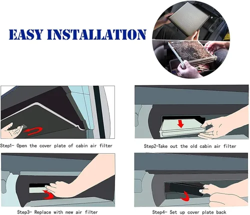 Miniatura 6 de Paquete de 2 filtros de aire de cabina para Mazda 3 (2019-2025), CX-30 (2020-2025), CX-50 (2023-2025), repuesto BDTS61J6X, hecho de no tejido