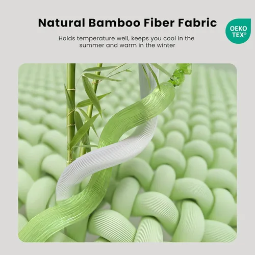 Miniatura 4 de HOMRELEXA Cubrecolchón de Bambú Tamaño Individual de 2 Pulgadas, Cubrecolchón de Espuma Viscoelástica de Gel Refrescante y Carbón de Bambú