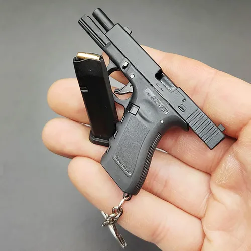 Miniatura 2 de Mini llavero de pistola, llavero con forma de pistola, llavero táctico pequeño con forma de pistola, regalo con colgante en forma de armas, llaveros