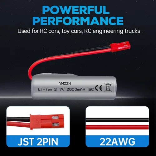 Miniatura 6 de 5PCS 3.7V 2000mAh 15C JST-2P Plug Lipo batería con cargador 5 en 1 para HJ819 DE819 RC barco Huina 1337 1338 1516 1517 1552 1554 1558 RC vehículo