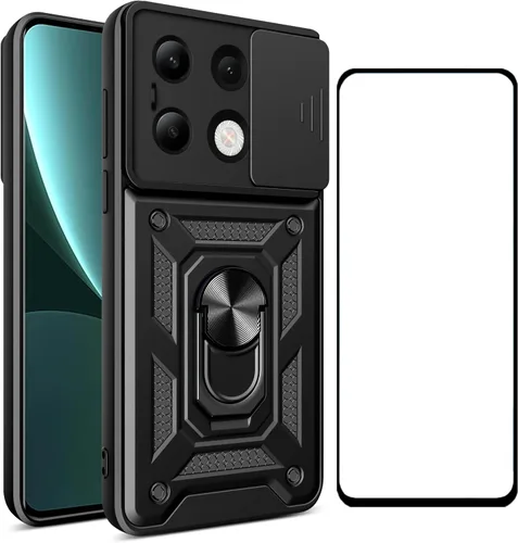 Miniatura 37 de Funda para Motorola Moto G 5G 2024 con protector de pantalla, funda protectora con protector de cámara, funda protectora con función atril para Moto