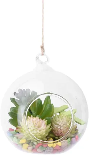 Miniatura 6 de Colgante de cristal terrario globo luz titular de vela hogar suculentas florero suspensión
