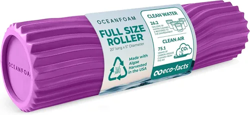 Miniatura 26 de Oceanfoam Tidal Roller - Azul Marino Oscuro - Rodillo de espuma para masaje muscular para dolor de espalda y estiramiento - Textura de onda ancha