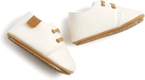 Miniatura 3 de Meckior - Tenis tipo botín para niños y niñas pequeños de 1 a 3 años con suela suave antideslizante de cuero sintético. Mocasines para bebés recién