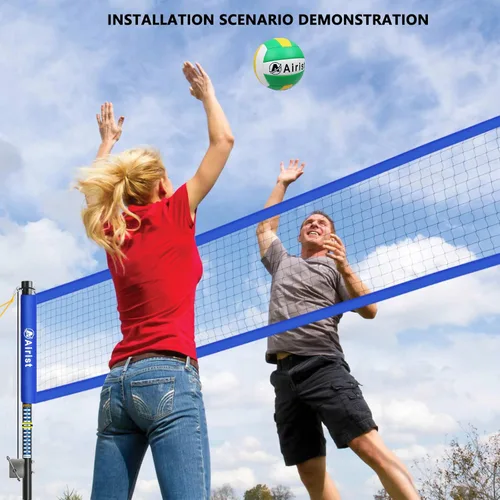 Miniatura 8 de Red de Voleibol de Servicio Pesado para Exteriores con Sistema de Acero Anti-Combado, Postes de Aluminio Ajustables, Juego de Redes Profesionales