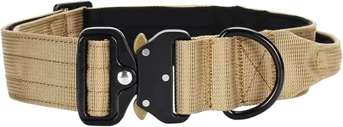 Miniatura 12 de Collar táctico para perro resistente, nailon ajustable con hebilla de metal, varios colores (naranja, L)