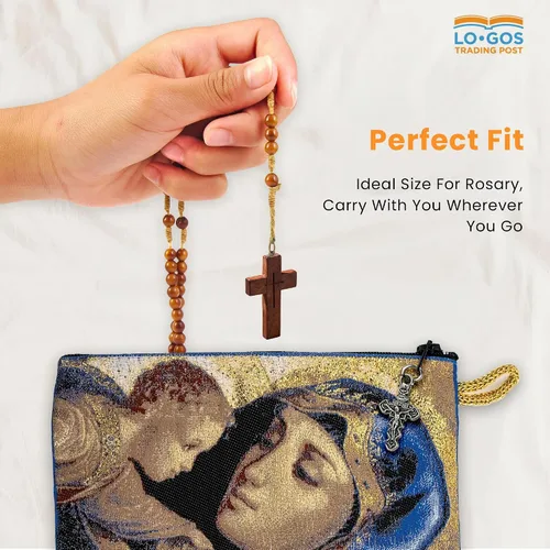 Miniatura 47 de Bolsa de rosario católico, estuche de rosario de bautismo para niños con números 6:24-26, versículo de la Biblia, 4 x 6 pulgadas, joyería y monedero