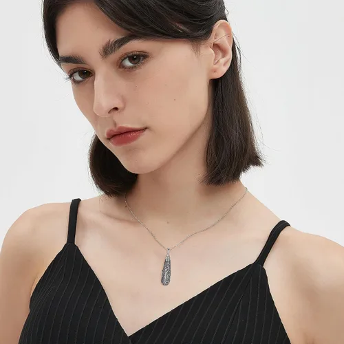 Miniatura 133 de Collar con colgante de urna de cenizas de cremación y árbol de la vida para mujer, plata de ley US1