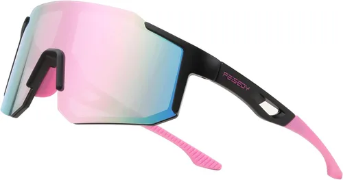 Miniatura 7 de FEISEDY Gafas de sol deportivas para hombres, mujeres y adolescentes - Béisbol, ciclismo, ciclismo UV400 protección B2388 008-negro rosa