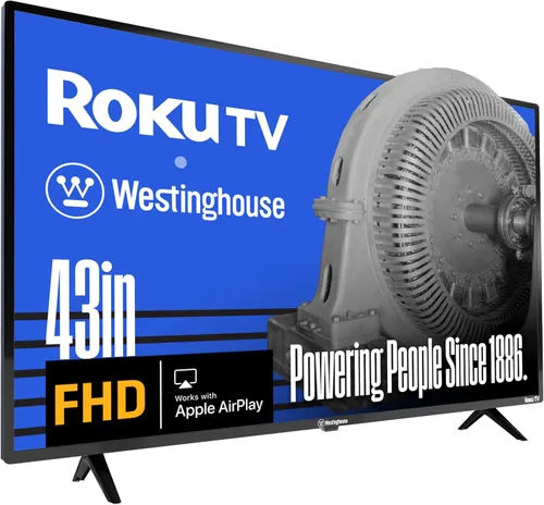 Westinghouse Roku TV - Smart TV de 43 pulgadas, televisor FHD 1080P con conectividad Wi-Fi y aplicación móvil, pantalla plana, Bluetooth, compatible