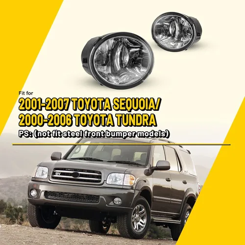 Miniatura 2 de Faros antiniebla compatibles con Toyota Tundra 2000-2006 Sequoia 2001-2007 con bombillas 9006 12V 51W Lámparas de conducción de repuesto incluido