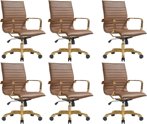 Miniatura 28 de LeisureMod Harris - Silla de oficina ejecutiva ergonómica moderna, silla de escritorio de piel con respaldo alto con altura ajustable, control