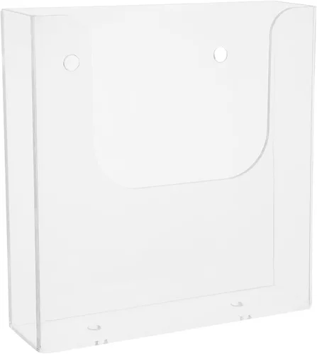 Miniatura 9 de STOBOK Soporte para archivos montado en la pared, 6.57 x 6.45 x 1.65 pulgadas, organizador de documentos acrílico transparente para escritorio
