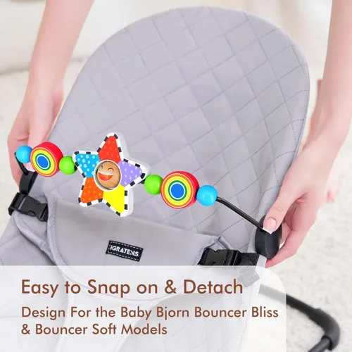 Miniatura 6 de iGRATENS Asiento de bebé para hamaca Baby Bjorn, juguete para hamaca de bebé suave y Bliss, fácil de colocar y quitar, materiales aptos para niños