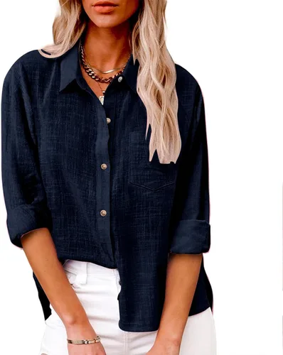 Miniatura 97 de SMIDOW Camisa de algodón y lino con botones para mujer