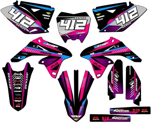 Miniatura 15 de 2010-2018 RMZ 250 Surge Black Senge Kit de base gráfica compatible con Suzuki