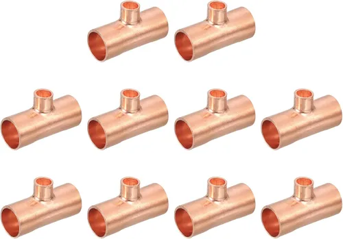 Miniatura 17 de uxcell Conector de montaje de tubería de presión de cobre de 5/8 pulgadas x 1/4 pulgadas X 5/8 pulgadas x 5/8 pulgadas para suministro de plomería