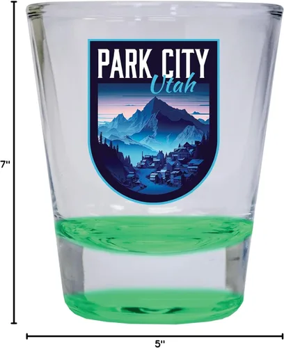Miniatura 3 de Park City Utah Souvenir - Vaso de chupito redondo de 1.5 onzas, color verde A