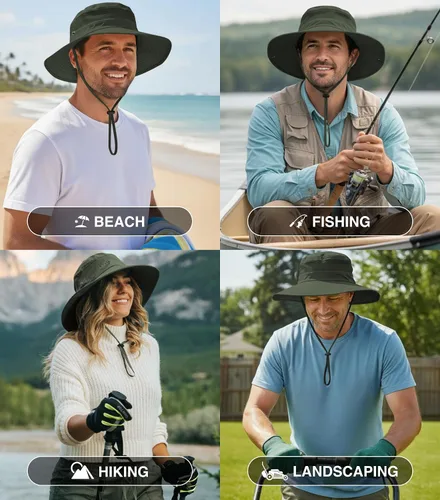 Miniatura 4 de GearTOP Safari Hat for Men Sun Hats for Women UV Protection UPF 50+ Fishing, Gardening, Hiking Hat (22-23 1/2")