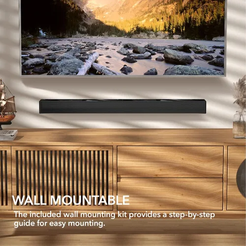 Miniatura 6 de LARKSOUND Barra de sonido pequeña para TV, PC, juegos, sistema de sonido envolvente, mini barra de sonido de altavoz de TV con conexiones