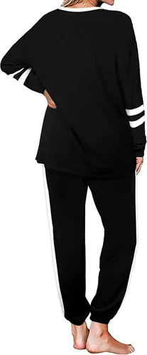Miniatura 5 de Aloodor conjunto deportivo de 2piezas para mujer, con sudadera con cuello redondo, sin botones