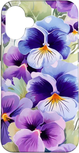 Miniatura 23 de Pansy Flower Pattern Floral Case for iPhone 17