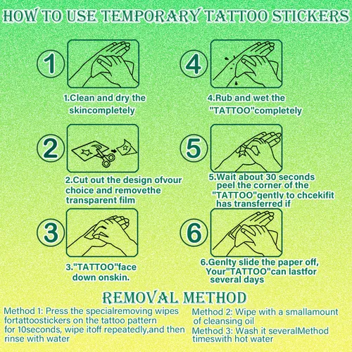 Miniatura 6 de UVUXO Tatuaje temporal de animales de acuarela para niños, 60 estilos temporales para niñas, niños, cuerpo, brazo, hombro, tatuajes, calcomanías