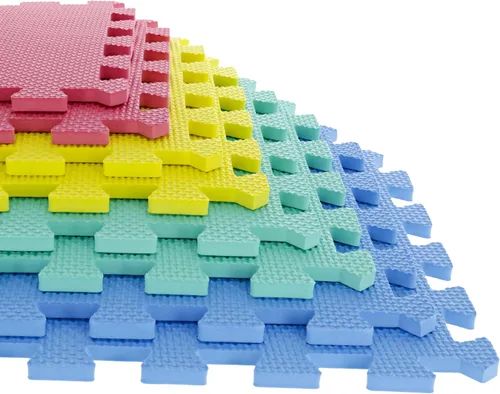 Miniatura 8 de Stalwart Azulejos de colchón de espuma, relleno de espuma de eva entrelazado por pisos blandos para hacer ejercicio, yoga, acampar, niños, bebés