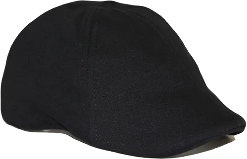 La gorra original Boston Scally Cap - La gorra Newsboy plana Scrapper - Sombrero ajustado de algodón de 6 paneles para hombre - Negro