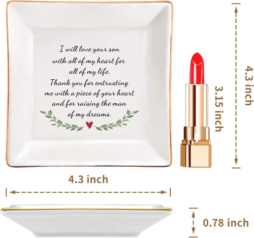 Miniatura 4 de Regalos para la madre del novio de la novia, regalos de boda para suegra, regalo de agradecimiento para la nueva mamá, plato de joyería de cerámica