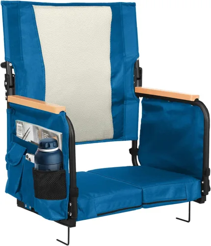 Miniatura 14 de behairity Asientos extra anchos para estadio con soporte para la espalda, sillas de grada con respaldo alto y cojín, asiento de grada plegable