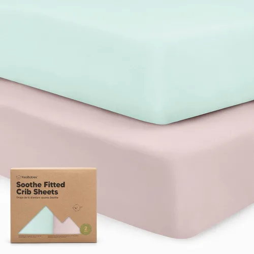 Miniatura 16 de KeaBabies Paquete de 2 sábanas orgánicas para cuna para niños y niñas, sábana bajera ajustable de 52 x 28 pulgadas, funda de algodón de jersey Rosa