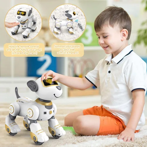 Miniatura 2 de VATOS Juguete de Perro Robot con Control Remoto para Niños - Perro Robot Inteligente Programable de 17 Funciones con Toque e Seguimiento, Perro