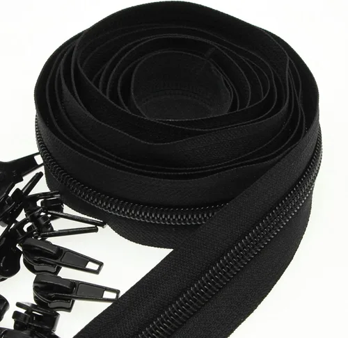 Miniatura 14 de Leekayer The Yard - Cremalleras de bobina de nailon blanco #5 a granel de 10 yardas con 25 deslizadores plateados para costura DIY bolsa