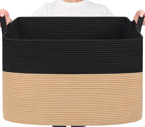 Miniatura 45 de Goodpick Cesta Grande de Almacenamiento de Juguetes, Cestas de Cuerda de Algodón Gris Contenedor de Almacenamiento de Juguetes para Bebé, Niños