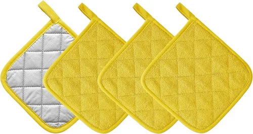 Miniatura 4 de Juego de soportes para ollas de cocina resistentes al calor, juego de agarraderas de algodón puro, salvamanteles, posavasos grandes, almohadillas