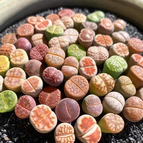 Lithops Mezcla aleatoria de plantas suculentas vivas raras, 30/50/100 piezas de plantas suculentas vivas, raíz desnuda sin tierra de maceta, para