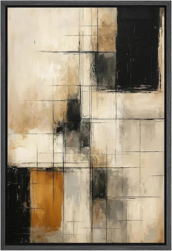 Miniatura 47 de SIGNLEADER Lienzo enmarcado para pared, lienzo de caballo blanco y negro, arte de pared para oficina en casa, 16 x 24 pulgadas, negro